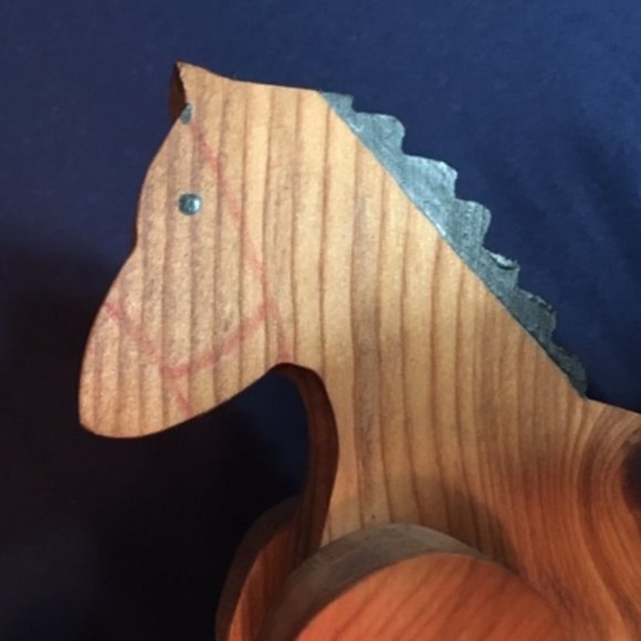 Vintage Handmade Wood Toy Rocking Horse Moveable Legs - Picture 12 of 12